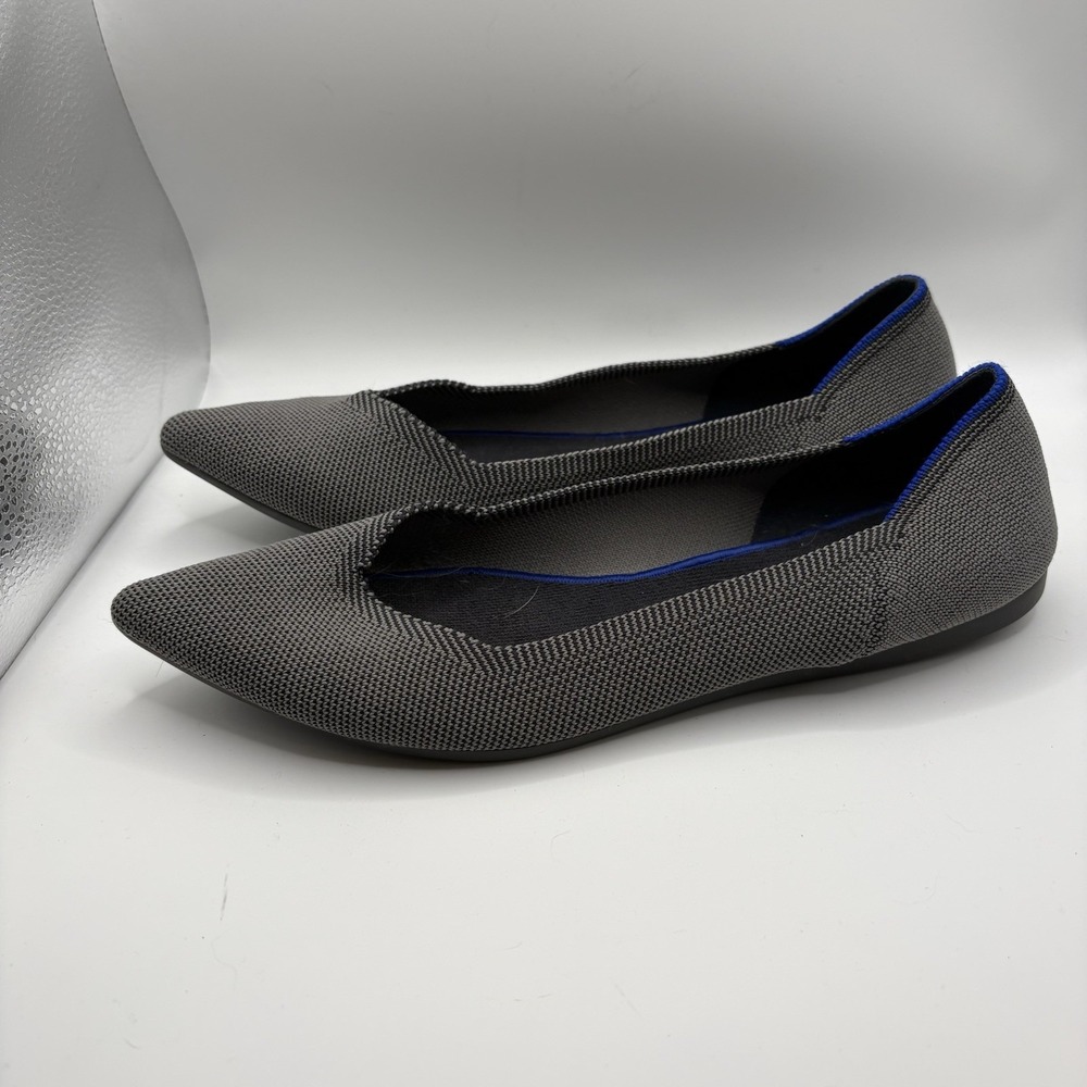 Rothy's The Point Women's Flats Cloud Grey Birdseye Knit Ballet Shoes Size 10.5
